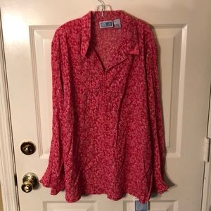 Women’s Maternity Blouse LS pink Size Large